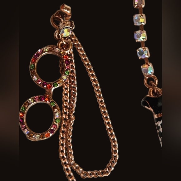 👓💖👗Betsey Mismatched Colorful Eyeglasses Dress Boot Disco Ball Earrings NWOT - Picture 5 of 9